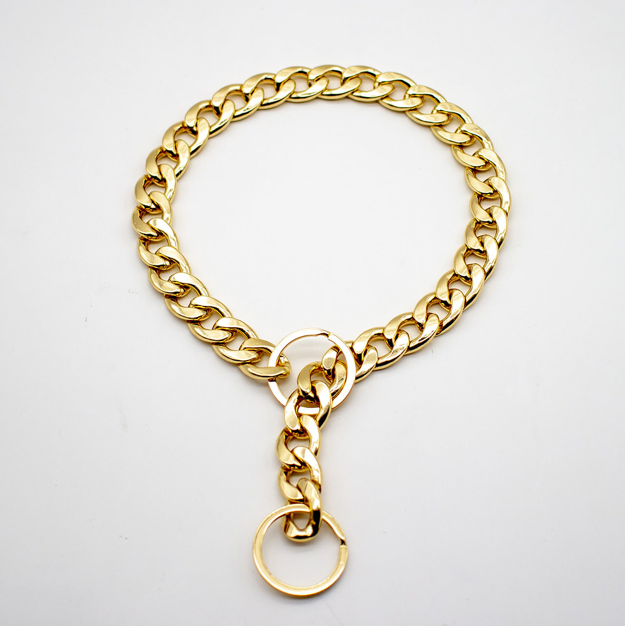 Cuban Link Dog Collar, Dog Gold Chain with Secure Buckle, Fashion Dog Necklace Collar Metal Collar for Pitbull Mastiff Bulldog Rottweiler Medium Large Dogs