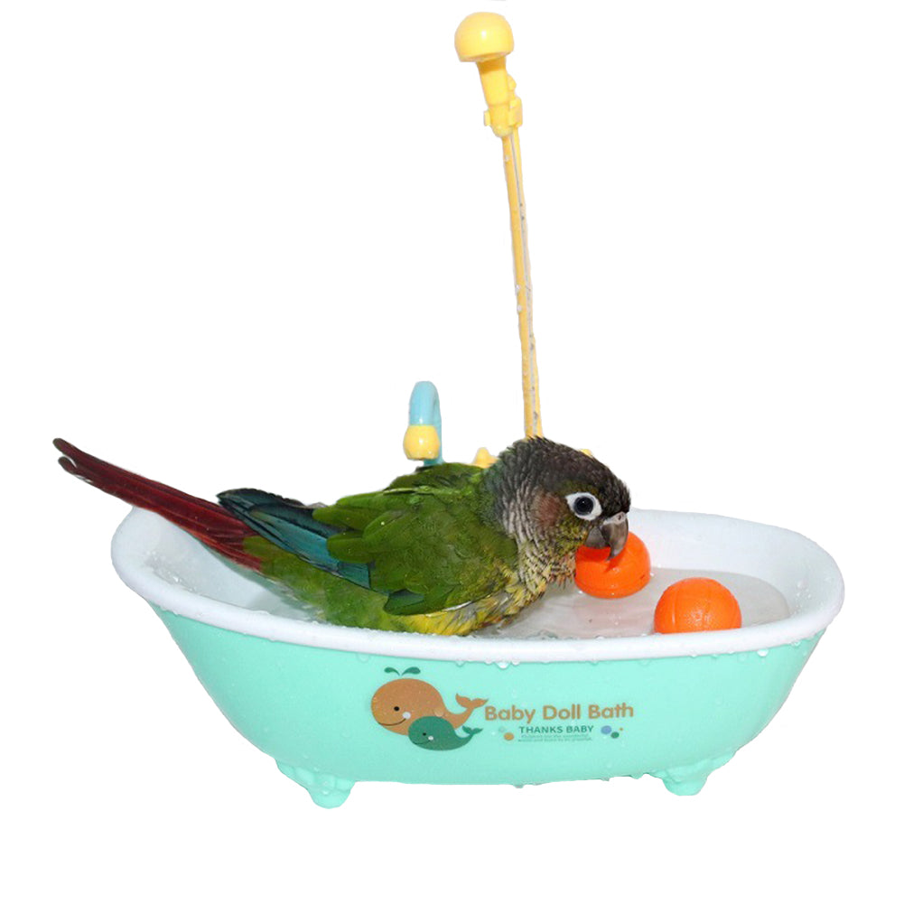 Bird Bathtub Parrot Bath Fountain Indoor Automatic Bathtub with Faucet Bird Bath Shower Bird Bathing Tub for Parakeet Conure Budgie Cockatiel Lovebird