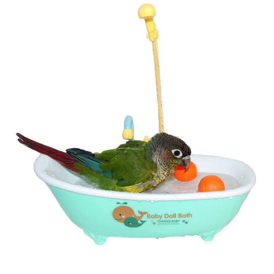 Bird Bathtub Parrot Bath Fountain Indoor Automatic Bathtub with Faucet Bird Bath Shower Bird Bathing Tub for Parakeet Conure Budgie Cockatiel Lovebird