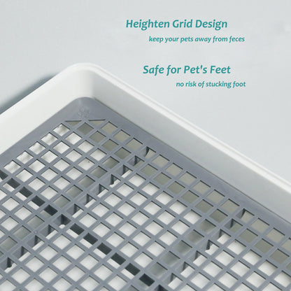 Rabbit Litter Box with Grate, Bunny Restroom Litter Tray Small Animals Toilet Potty Trainer
