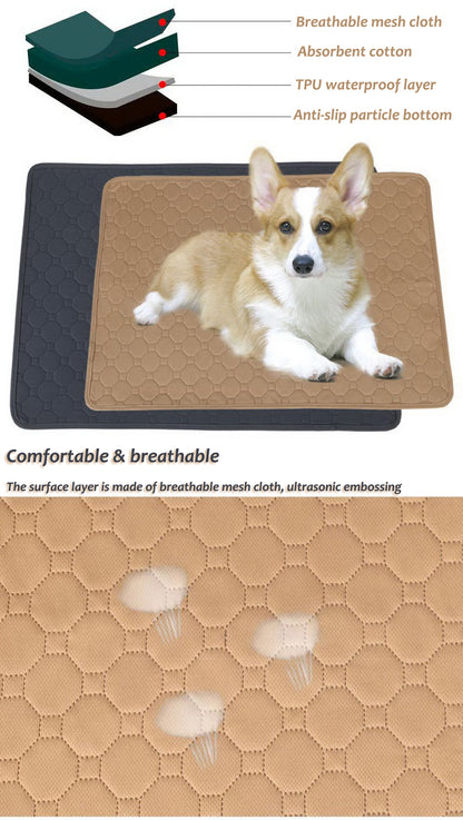Reusable Pee Pads for Dogs, Washable Dog Pee Pad, Puppy Training Pads, Waterproof Non-Slip Pee Pads Whelping Mat for Dogs Cats Bunny