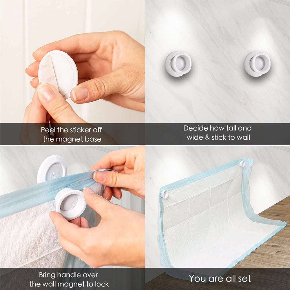 Dog Pee Pad Holder 2 Pack, Potty Training Pad Magnetic Holder for Dogs, Puppy Wee Wee Pad Holder for Indoor Dogs Leg-Lifting Marking, Strong Magnets Use for Any Flat Surfaces