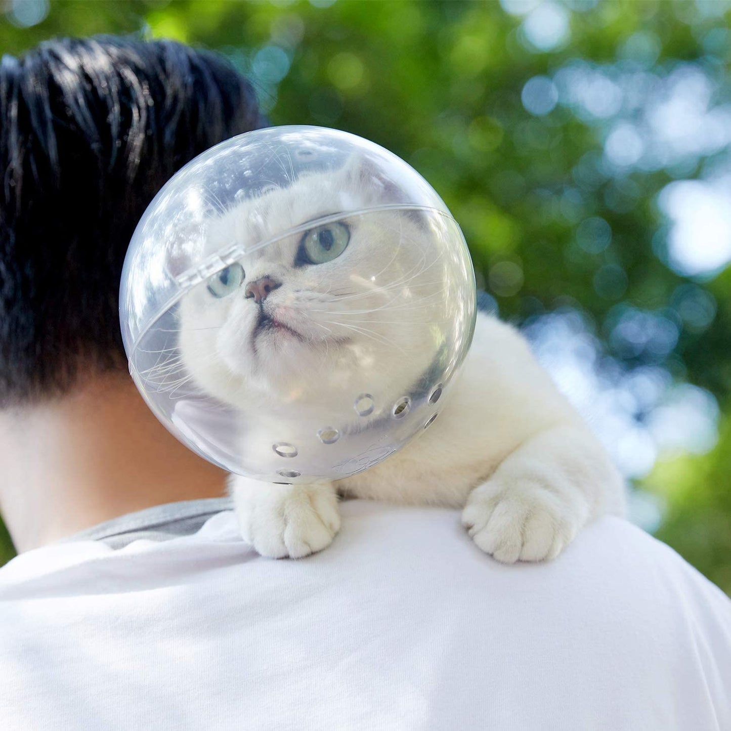 Cat Space Hood, Adjustable Kitten Muzzle, Breathable Anti-Licking Muzzles Cover Guard to Prevent Biting Licking and Chewing, Safety Prevent Pet Muzzles for Nail Clipping Bathing Grooming