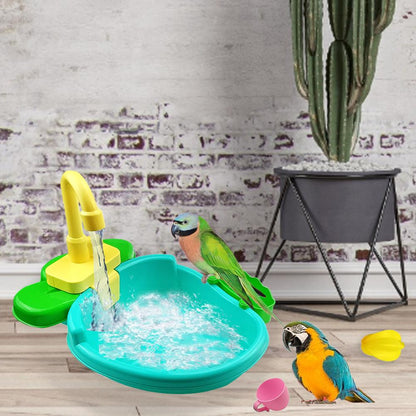 Bird Bath for Cage, Bird Bath Fountains Indoor, Parrot Automatic Bathing Box Bird bath Shower Accessories Bird Toys for Parakeets, Budgie, Cockatiel, Conure and Small Birds