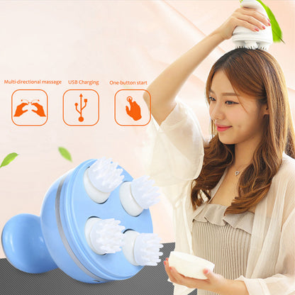 Electric Scalp Massager for Cats, Portable Pet Head Massager, Automatic Rotate Massager for Hair Growth Blood Circulation Head Relaxation