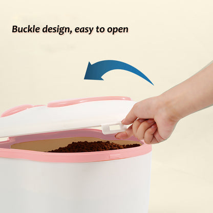 Cat Food Storage Container, Airtight Flip Top Pet Food Storage Bin with Scoop, Cute Cat Paw Shape BPA-Free Food Storage Container, Store up 17 to 22 lbs, Gifts for Cats Dogs and Owners