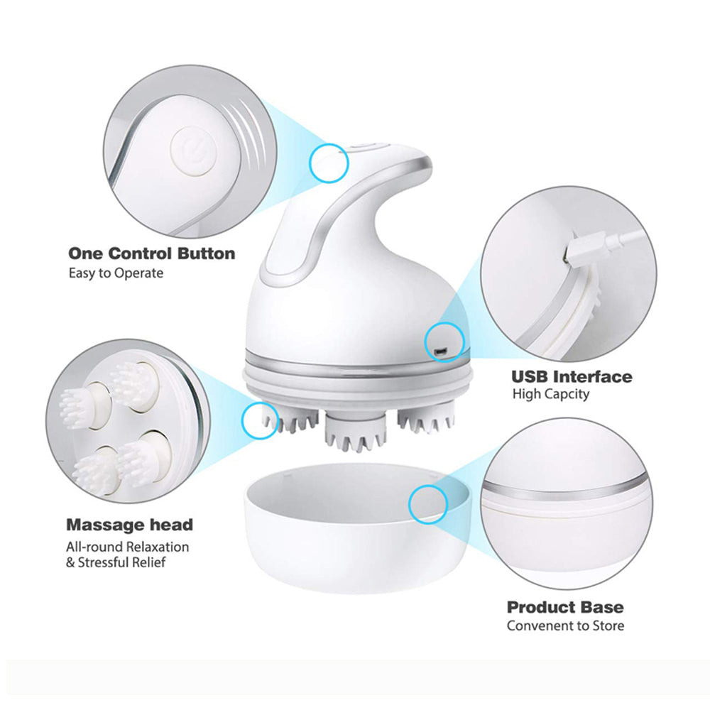 Electric Scalp Massager for Cats, Portable Pet Head Massager, Automatic Rotate Massager for Hair Growth Blood Circulation Head Relaxation