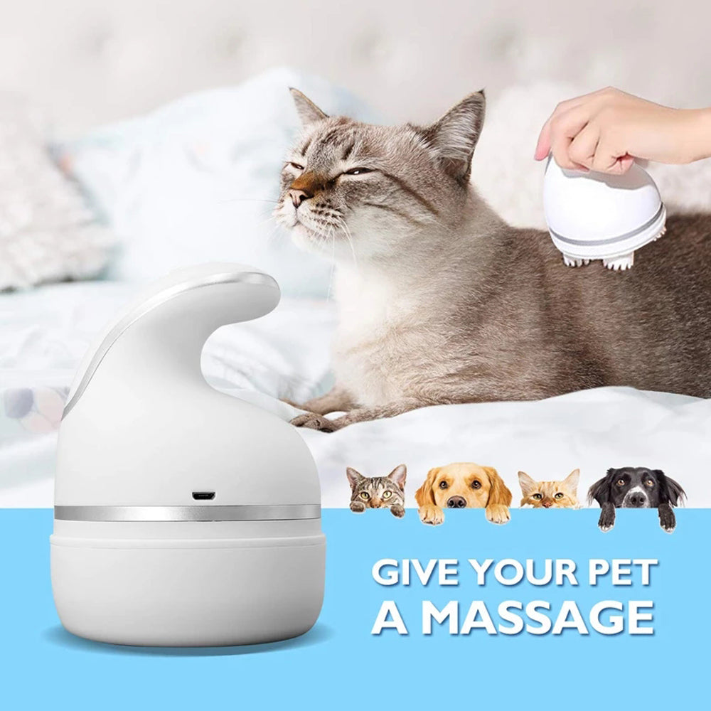 Electric Scalp Massager for Cats, Portable Pet Head Massager, Automatic Rotate Massager for Hair Growth Blood Circulation Head Relaxation
